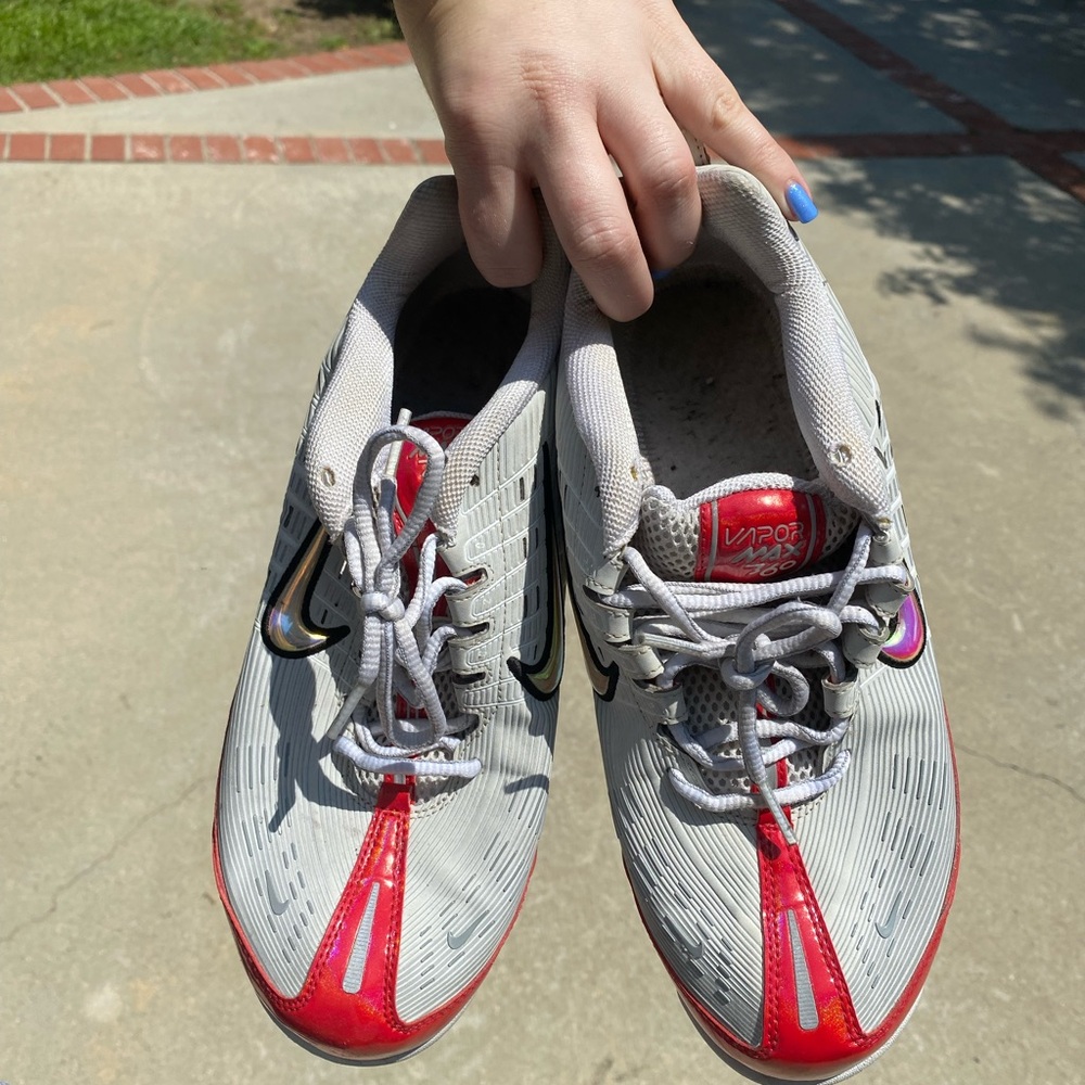 Nike Red and Gray Athletic Shoes